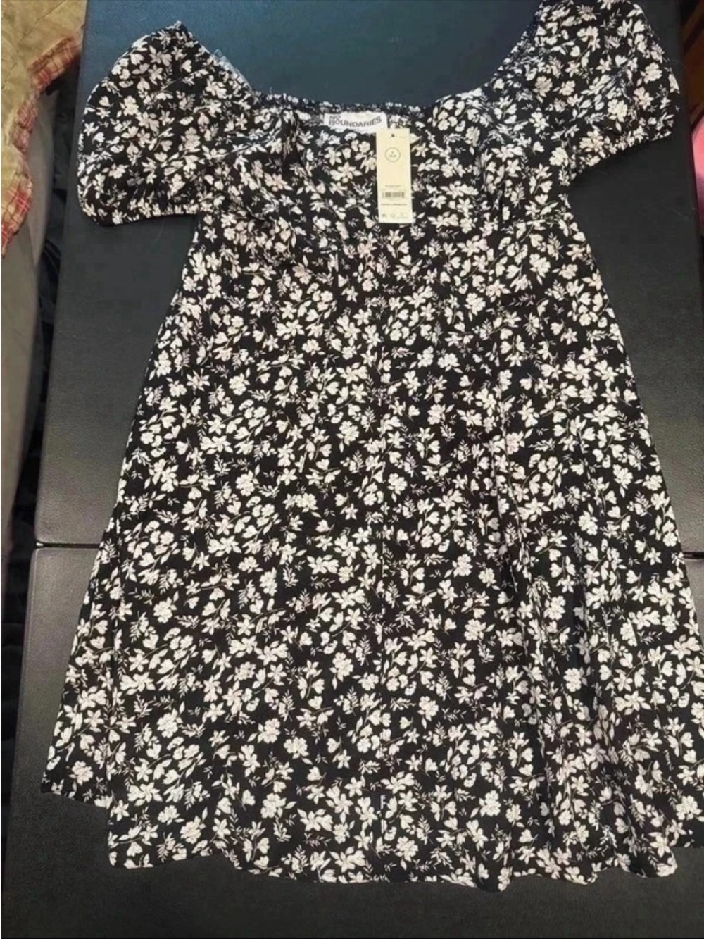 No Boundaries Black and White Floral Midi Dress